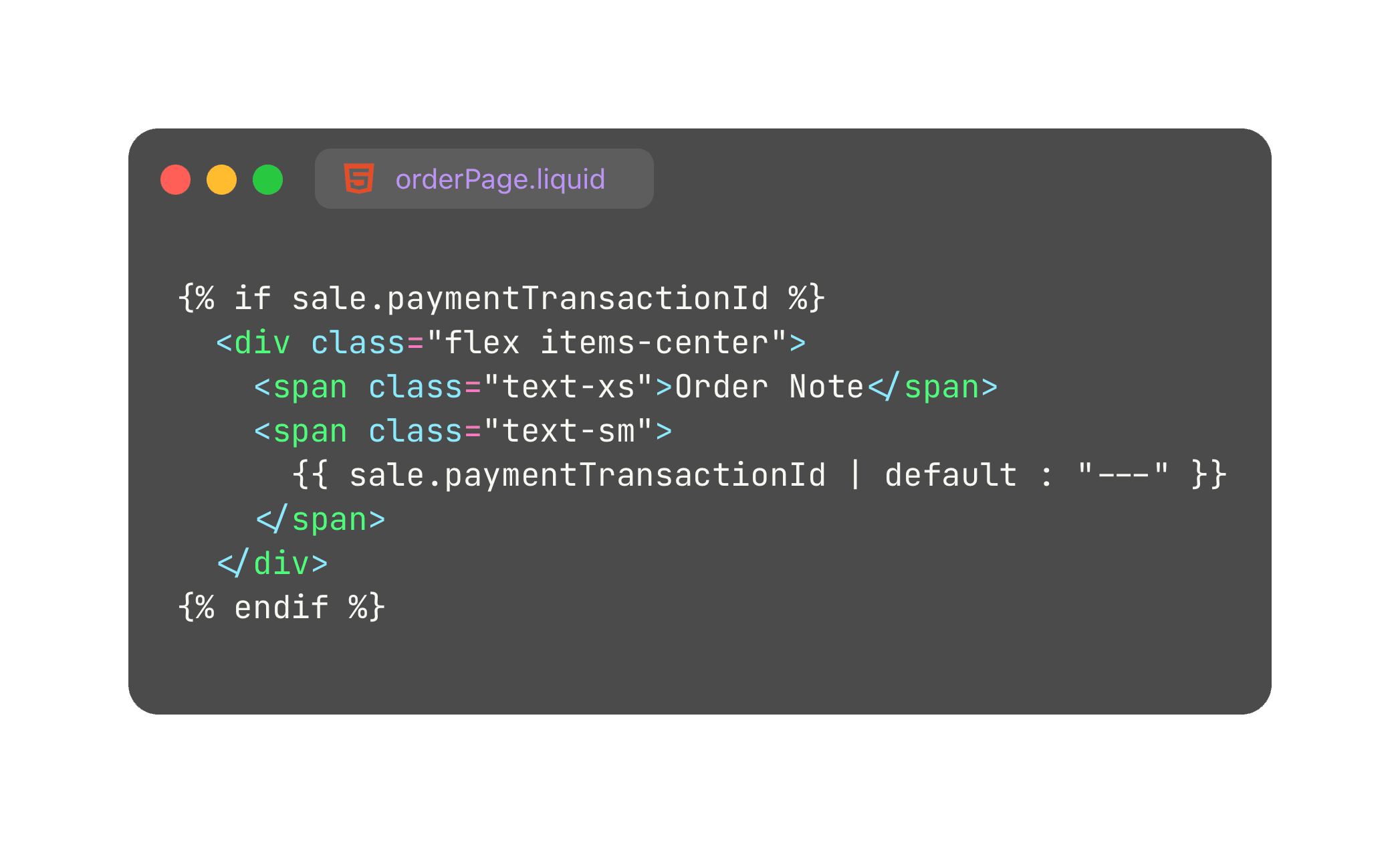 Code shown in the Selltoss Liquid storefront editor